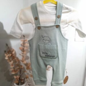 Salopette con maglia 100 % cotone little explorer